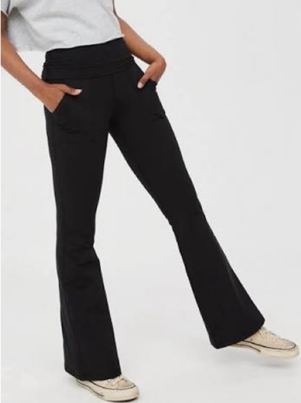Aerie Offline The Hugger Foldover Flare High Rise Pants